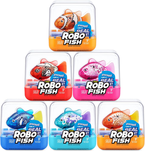 Robo Alive Robo Fish Robotic Swimming Fish (Teal + Orange) by ZURU Water Activated, Changes Color, Comes with Batteries, Amazon Exclusive (2 Pack)...