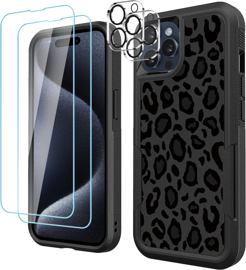 [5 in 1 for iPhone 15 Pro max Case,with 2 Pack Screen Protector + 2 Pack Camera Lens Protector,Heavy-Duty Tough Rugged Lightweight Slim Shockproof...