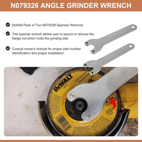 2 Pack N079326 Angle Grinder Wrench Replace Genuine Equipment for De-walt D28112, D28114, D28402, D28402B, D28402K, D28402N...