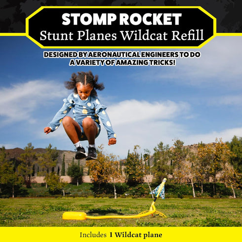 Stomp Rocket Original Stunt Plane Refill - 1 Wildcat Plane Only - Performs Crazy Tricks - Perfect Indoor and Outdoor Toy and Gift for Boys or Girl...