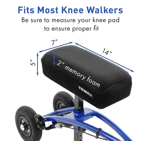 Knee Scooter Memory Foam Two Inch Thick Memory Foam Knee Pad and Cover - Fits Most Knee Walker Models...