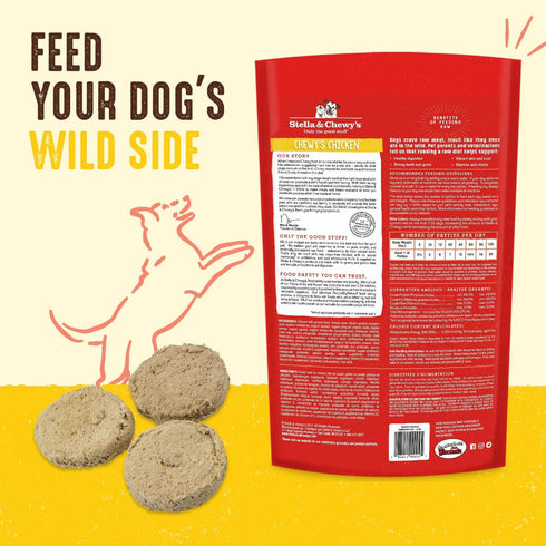 Stella & Chewy's Freeze Dried Raw Dinner Patties – Grain Free Dog Food, Protein Rich Chewy’s Chicken Recipe – 5.5 oz Bag...