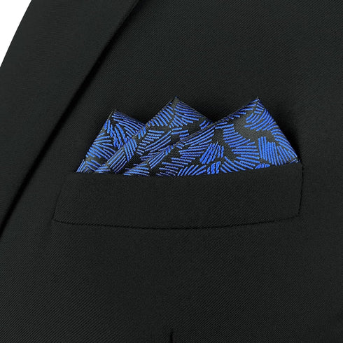 S&W SHLAX&WING Mens Pocket Square for Suit Navy Blue Black Large Size Pattern 12×12 Business...