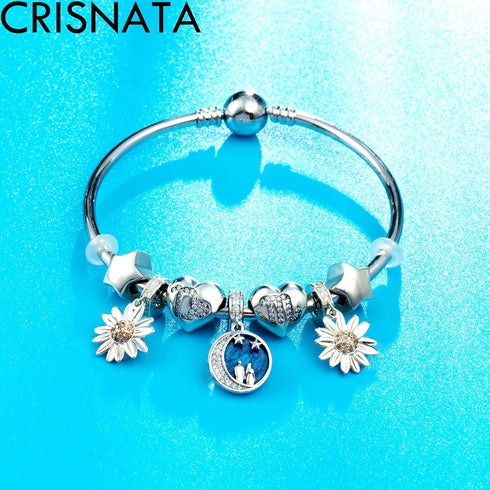 12 Zodiac Signs with Clear CZ Heart Charms, 925 Sterling Silver Constellation Beads, fits European Birthday Bracelet, Gifts for Family/Lover/Frien...