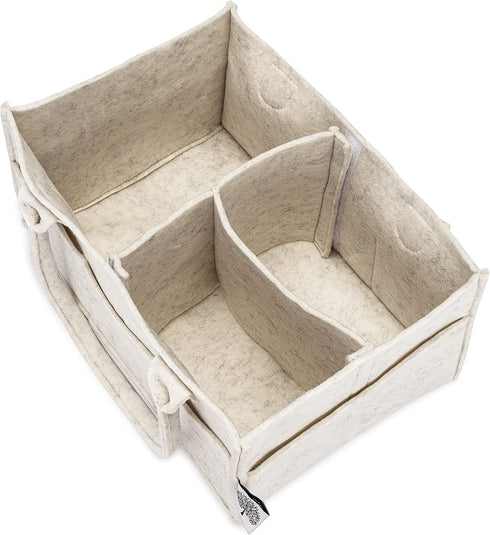 Parker Baby Diaper Caddy - Nursery Storage Bin and Car Organizer for Diapers and Baby Wipes (White, Regular)...