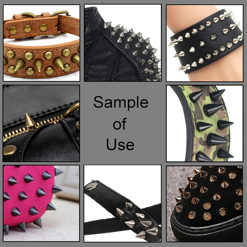100 Sets 9.5MM Bronze Spikes and Studs Metal Bullet Cone Spikes Screw Back Leather Craft Rapid Rivet Screws Punk Studs and Spikes for Clothing Sho...