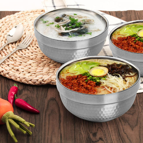 ZENFUN 6 Pack 304(18/8) Stainless Steel Bowls 5 Inch Snack Bowls, 17 Oz Soup Bowls Lightweight Salad Bowls Double-walled Insulated Bowls for Rice,...