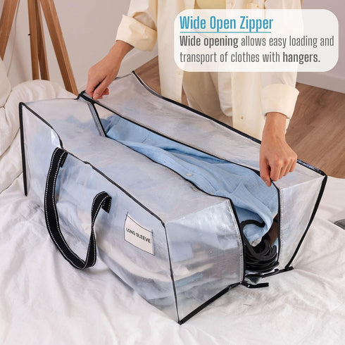 VENO 2 Pack Moving Bags Extra Large Storage Bags for College Move-In, Heavy-Duty Storage Totes, Packing Boxes, and Wardrobe Moving Supplies - Dura...