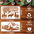 10 Pieces Pine Tree Stencils for Painting, Mountain Stencil Template Reusable Forest Deer Stencils for Wood Burning Canvas Paper Fabric DIY Craft ...