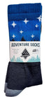 Colter Adventure Co. Adventure crew socks - Merino wool hiking socks - Made in the USA - sunset design fun socks....