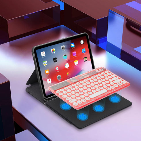 Bluetooth Keyboard, Universal Portable Wireless Keyboard for iPad, Smart Multi Device Rechargeable Small Keyboard for Tablet iPhone Laptop Smartph...