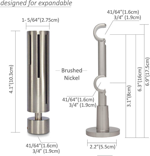 Adjustable Double Curtain Rod, 44-82 Inch, 3/4 Inch Diameter, Brushed Nickel Finish, Wall Mount, Shooting Star Finials...