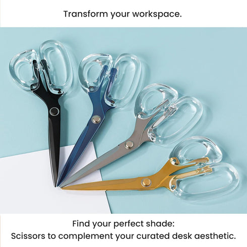 OfficeGoods 9” Stainless Steel Acrylic Scissors for Office and Home - Aesthetic and Sharp All Purpose Scissors, Perfect for Sewing, Arts and Craft...