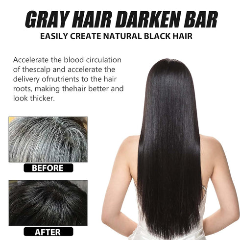 Anti-Gray Hair Treatment Shampoo Bar,black soap for gray hair- Herbal Hair Care Soap for Men and Women (5 PCS)...