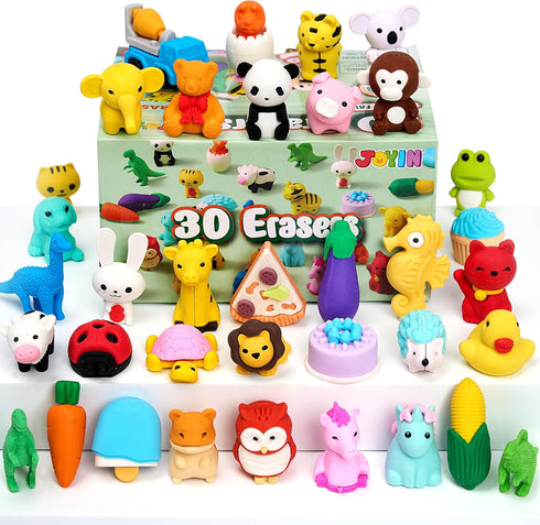 JOYIN 36 Pcs Animal 3D Erasers, Fun and Cute Mini Pencil Erasers for Kids, Puzzle Take Apart Eraser, Classroom Rewards, Party Favors, Desk Pets, T...