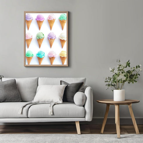 Posterizer 1 pcs-colorful pastel ice cream cones minimal poster 1-Kitchen & Bar Art-Gift for Men Women Teens- Art for Cafe, Restaurant, Coffee Bar...
