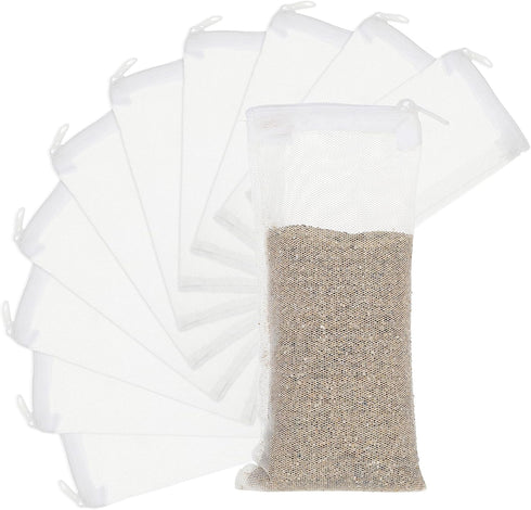 10PCS Media Bags for Aquarium Fish Tank with Zipper 3 x 8 Inch Fish Tank Filter Material Net with Fine Mesh Reusable Filter Bags for Activated Car...