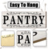 Pantry Sign Wall Decor Farmhouse Pantry Sign Wooden Rustic Retro Hanging Wooden Art Printed Decor for Home Room Holiday Decoration, 16 x 6 Inches(...