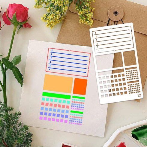 36 Pieces Journal Stencils for Bullet Dot Journaling Notebook Scrapbook, 4 x 7 Inch Planner Stencil DIY Drawing Templates Accessories Supplies Kit...