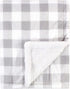 Hudson Baby Unisex Baby Plush Mink and Sherpa Blanket, Gray Plaid, One Size...