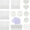 Allazone 5 mm 10 Pack Fuse Beads Boards, Large Round Square Clear Plastic Pegboards with 6 PCS White Beads Tweezers, 10 PCS Ironing Paper and Keyc...