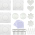 Allazone 5 mm 10 Pack Fuse Beads Boards, Large Round Square Clear Plastic Pegboards with 6 PCS White Beads Tweezers, 10 PCS Ironing Paper and Keyc...