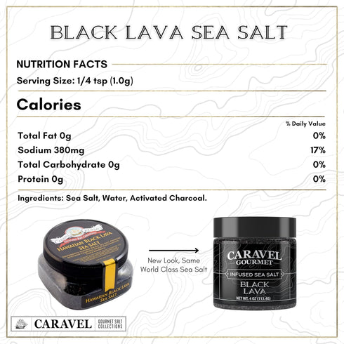 Hawaiian Black Lava Sea Salt - All-Natural Unrefined Hawaiian Sea Salt Infused with Activated Charcoal - Gorgeous Finishing Salt - No Gluten, No M...