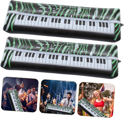 SAFIGLE 2pcs Inflatable Keyboard Musical Instrument Microphone for Kids Inflatable Toys for Kids Instruments for Kids PVC Inflatable Party Props C...