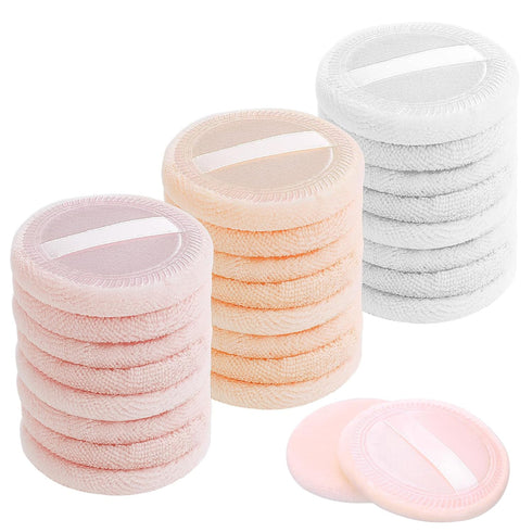 24Pcs Powder Puff Cotton Round Makeup Puff Pads with Strap Face Powder Puffs for Loose and Foundation Cosmetics Sponge Powder Puffs...
