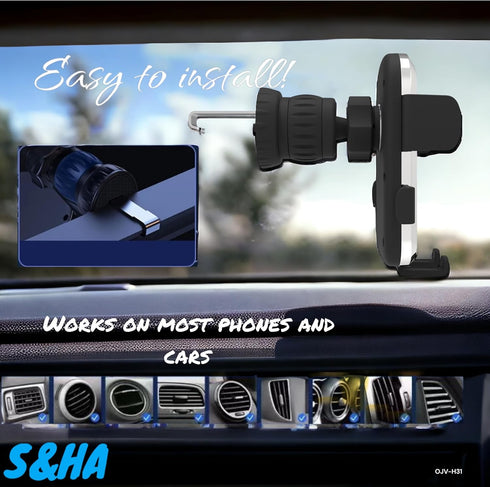 S&HA. 2024 Universal Cell Phone Holder Mount for car with 360° Rotatable Head for iPhone 15/14/13, Samsung Phone. LG, HTC, Motorola, BlackBerry, N...