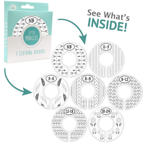 Baby Closet Size Dividers - 7X Boho Nursery Closet Dividers for Baby Clothes - Bohemian Nursery Decor - Baby Closet Dividers for Boy or Girl - [Bo...