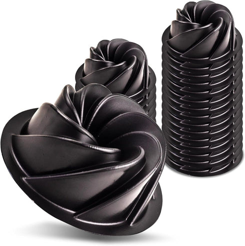 O'Creme Bakeable Plastic Mini Swirl Cake Pan, Baking Pan With Non-Stick Silicone, Reusable nonstick baking molds, Durable, Lightweight, Easy Stora...