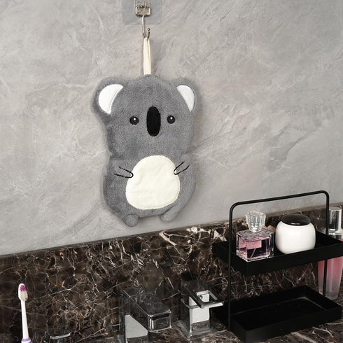 SHIDOW Cute Hand Towels Animals, Kitchen Hand Towels Cute Animals,Bathroom Kitchen Home Cleaning Tool (Grey)...