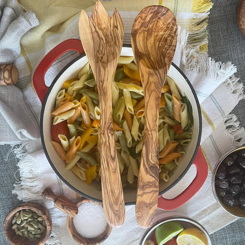 Handmade Olive Wood Utensi Set (Spoon & Spork)...