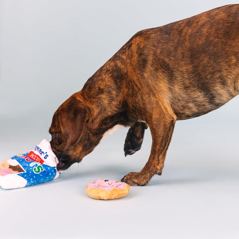 Fringe Studio Plush Dog Toy Set, Interactive Hide and Seek Play, Eat More Hole Foods, Pet Shop Collection (289235)...