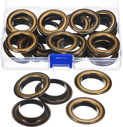 25 Sets 1 Inch Grommets Kit Metal Eyelets with Washers Curtain Grommet for Leather, Tarp, Canvas(Bronze)...