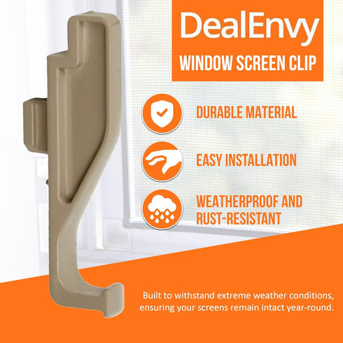 Full Screen Latch Compatible with Andersen 400 and 200 Series Double Hung and Gliding Windows from Year 2000 to Present - Replacement Clips for Wi...