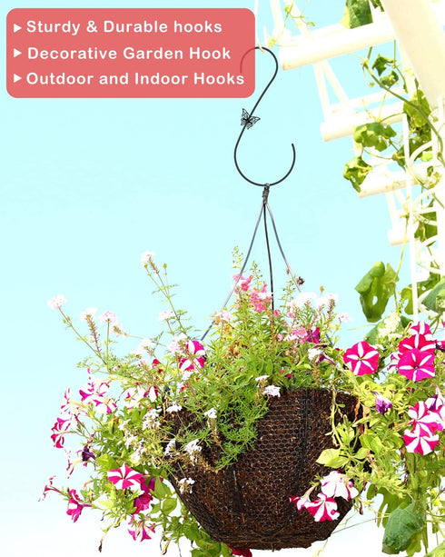 PACETAP Bird Feeders Hanger 12-Inch, 2PCS Metal Hummingbird Feeder Hook, Heavy Duty Plant Hangers Outdoor for Hanging Plants, Bird Feeder, Wind Ch...