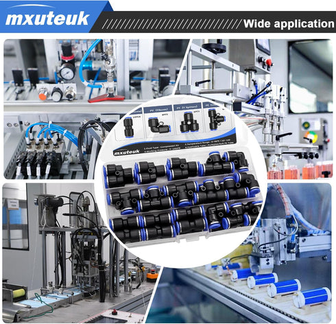mxuteuk 1/4 Inch OD Push to Connect Fittings 1/4 Inch Quick Connect Fittings Air Hose Fittings Pneumatic Fittings Kit for 1/4 inch Tube (30PCS)...