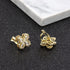 YOQUCOL Cubic Zirconia Crystal Rotatable Flower Shaped Golden Clip On Earrings Non Pierced Golden Stud for Women...