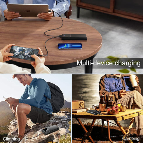 Portable Charger, 10000mAh Power Bank, Fast Charging Battery Pack with USB C/USB A Output, Tri-Outputs Digital Display Portable Phone Charger for ...