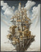 Posterizer 1 pcs-futuristic city in the skies-dreamy sci-fi art-Abstract & Modern Art-Fantasy & Fiction Art-Gift for Art Lovers-Decor for Home & O...