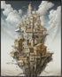 Posterizer 1 pcs-futuristic city in the skies-dreamy sci-fi art-Abstract & Modern Art-Fantasy & Fiction Art-Gift for Art Lovers-Decor for Home & O...