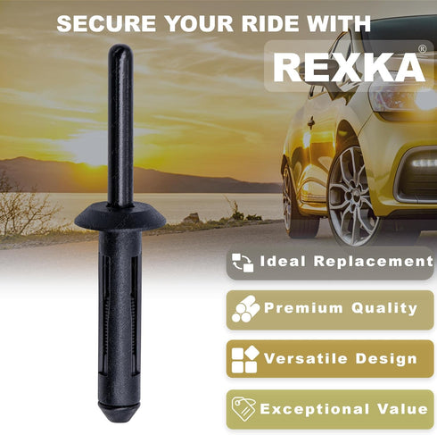 Rexka 50pcs Fender Flare Bumper Door Trim Plastic Rivet Retainer 1/4 Hole Compatible with Chrysler 6506007AA 07-20 Jeep Wrangler, Wrangler Unlimit...