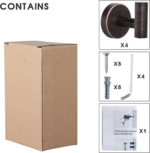 Robe Towel Hooks Coat Hook Bathroom Wall Hook Stainless Steel Heavy Duty Door Hanger Clothes Cabinet Closet Sponges Hook for Bathroom Bedroom Kitc...