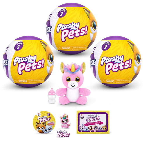 5 Surprise Plushy Pets Series 2 (3 Pack) by ZURU, Collectible Mystery Capsule, Plushy, Pet Adoption, Toy for Girls, Kids, Teens...