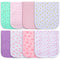 Burp Cloths for Baby Girls Organic Cotton Large Burp Clothes Extra Absorbent Soft Burping Rags Spit Up Cloth Sets for Newborns 8 Pack...
