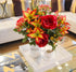 Admired By Nature 24 Stem Artificial Flowers Rose Carnation Mixed Bush Spring Faux Flower Arrangement for Outdoor & Indoor Wedding Home Decoration...