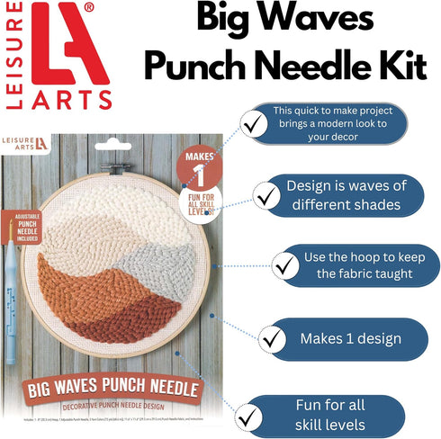 Leisure Arts Mini Maker Punch Needle Kit, Copper...