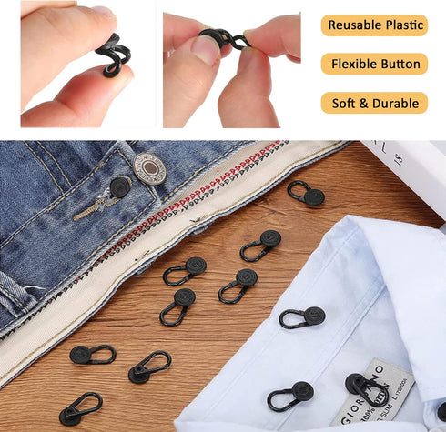 20 PCS Collar Extenders, Flexible Button Extenders, Versatile Waistband Extenders for Women and Men Shirt Pants Dress Trouser Favors...